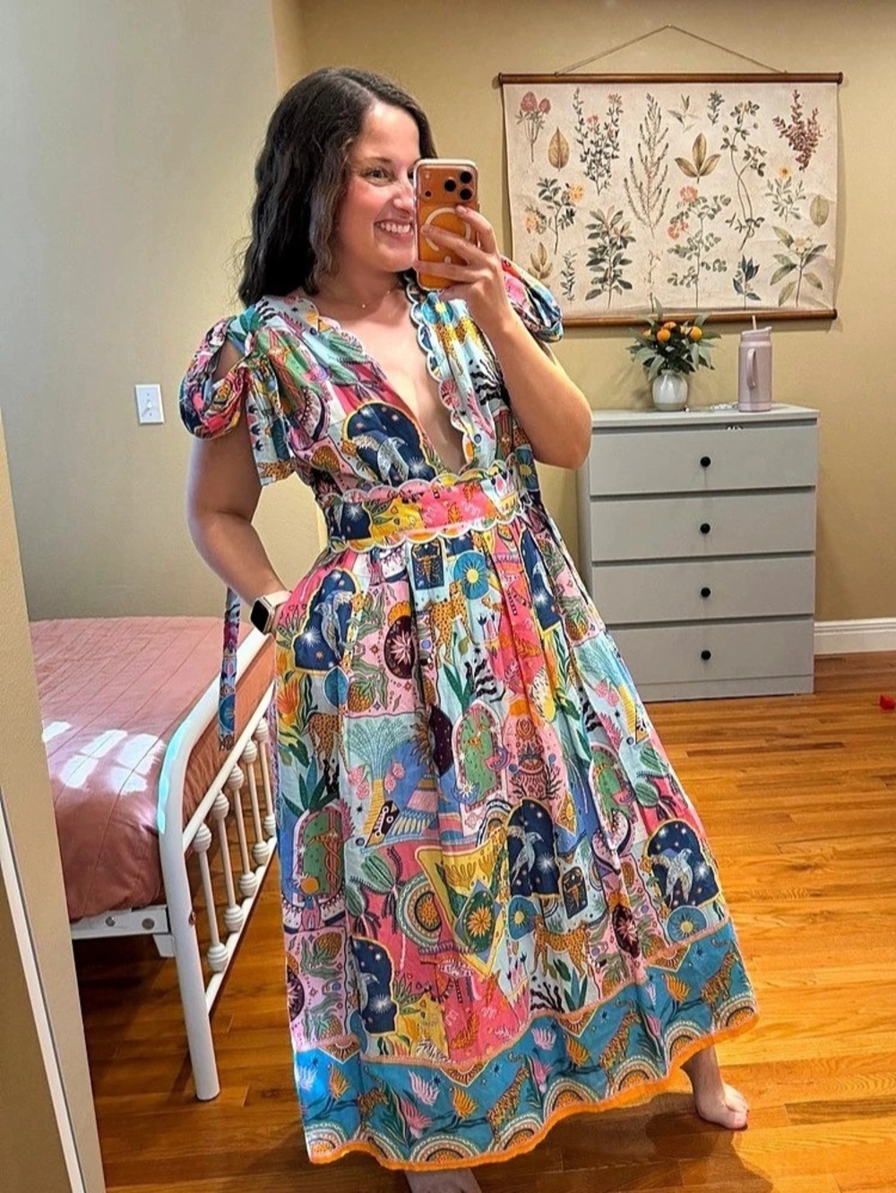 Tuckernuck J.marie Sloane Maxi Dress in Blue & Pink XL Like New